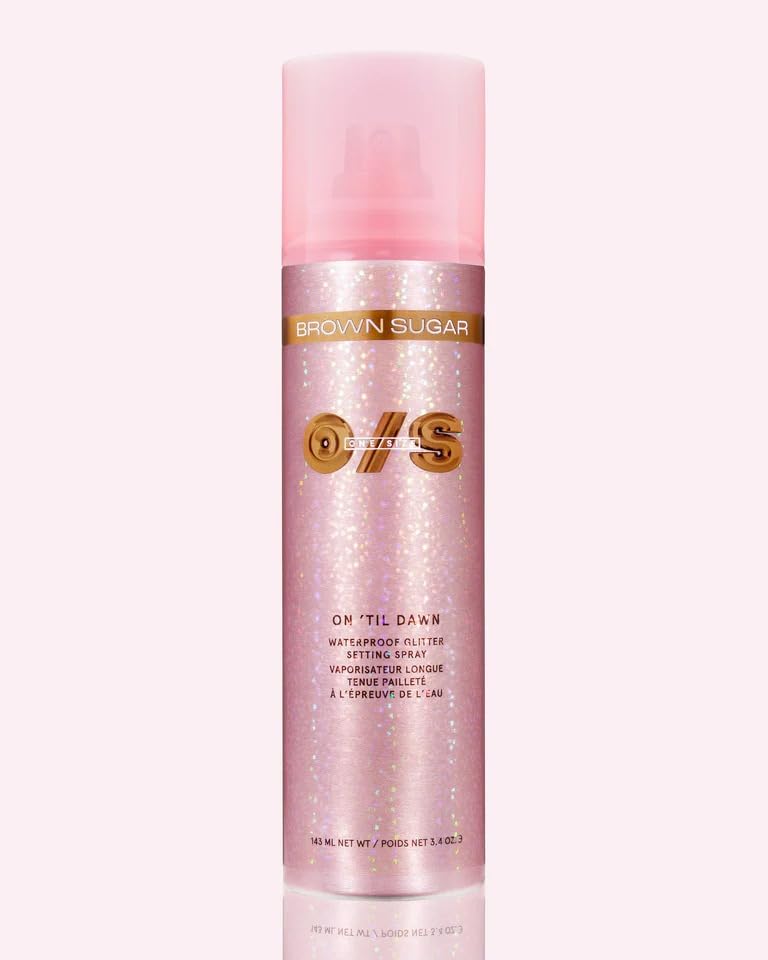 One/Size On ’Til Dawn Waterproof Glitter Setting Spray – Long-Lasting Makeup Finishing Mist, Brown Sugar Shade.