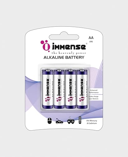 Image of Immense AA Alkaline Battery | 1.5V Pencil Batteries for Wireless Mouse, Dorbells & Office Devices | Non Rechargeable Battery Cells (Pack of 8)