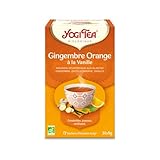YOGI TEA Gingembre Orange à la Vanille Bio – Infusion Sans Caféine – Gingembre Piquant, Zestes d’Orange & Vanille Gourmande – Saveur Agrumes Épicée – 17 Sachets d’Infusion Bio