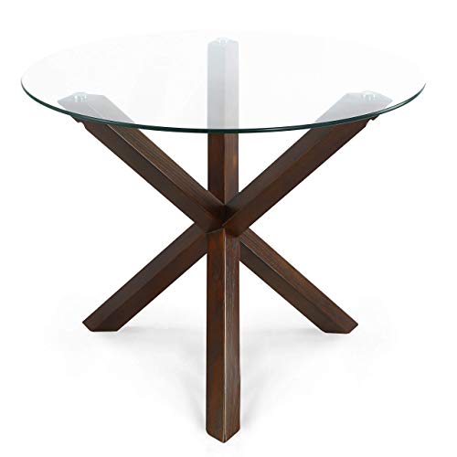 POLY & BARK Kennedy 37.4 Round Dining Table, Walnut POLY & BARK Kennedy 37.4" Round Dining Table, Walnut
