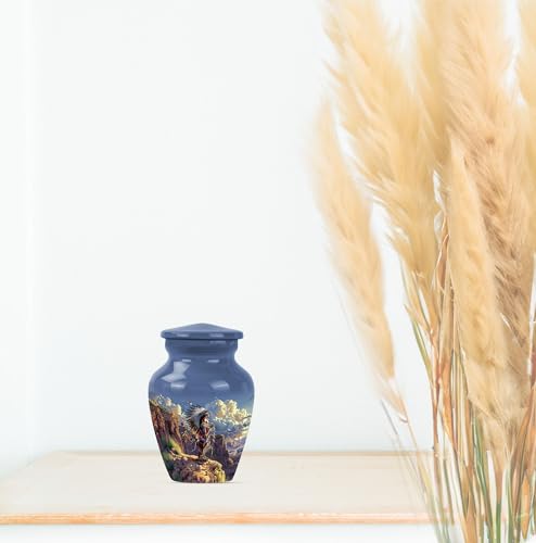 Image of Native American Urns for Human Ashes - Small Urns for Human Ashes Keepsake - Decorative Urns - Ash Urns for Humans - Urn for Ashes Adult Male - Cremation Urns for Burial (3 inch Pack of 4)