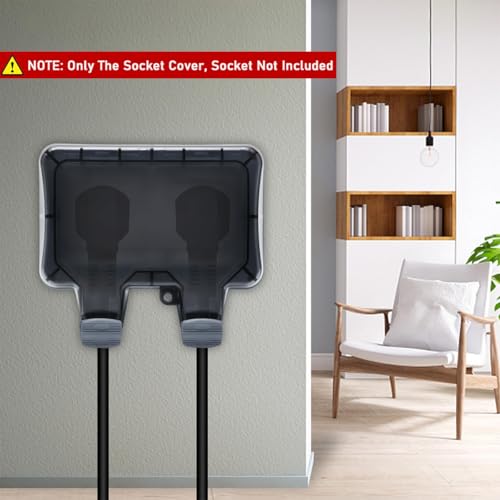 Image of 146 Type Double Socket Switch Cover with Flip Up Lid (Socket Excluded)