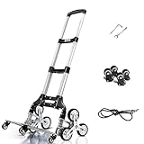 RJTEK 180 lbs Hand Truck Stair Climber Folding Grocery Cart Dolly cart Hand Truck Dolly Stair Climbing cart Heavy-Duty Lightweight Trolley
