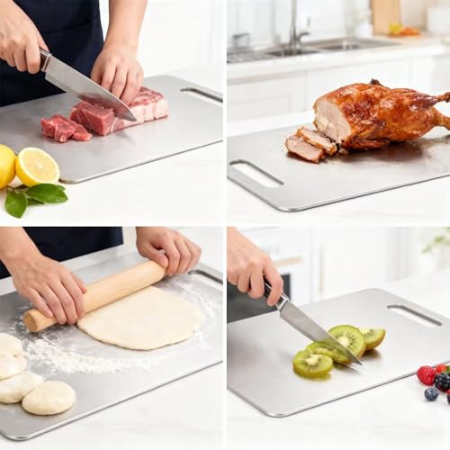 Set de 3 tablas de cortar de acero inoxidable 304 miniatura 4