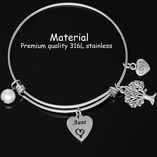 Hutimy Best Auntie Gifts Bracelet for Aunt Gifts Aunts Auntie Bangle Bracelets Gift Ideas Present for Aunties Jewelry Best Aunt Bracelet2
