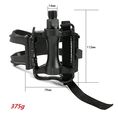 Image of Lightweight Bike Pedals w /Toe Clip Straps MTB Road Bike Bicycle Fixed Bike