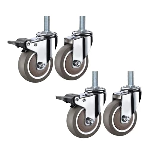 WQNB���݃L���X�^�[ �˂����ݎ� 360�x��] TPE�� �ω׏d210~265KG �u���[�L�t �H�Ɨp �ƒ�p �d���ו��Ή� �����p�z�C�[�� ��^�ԗ� ����L���X�^�[ �֗��O�b�Y 4�Z�b�g �ړ��ȒP �ϋv�� (4�C���` M12)