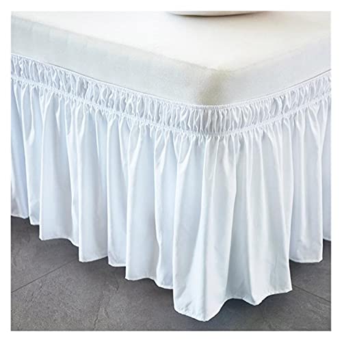 Cache Sommiers Jupe de lit Enveloppement autour des chemises à lit élastique sans lit Twin / Full / Queen / King Size 38cm Hauteur for la décoration de la...