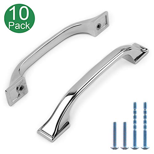 Koofizo Square Foot Craftsman Cabinet Bow Pull - Chrome Furniture Handle, 3.8 Inch/96mm