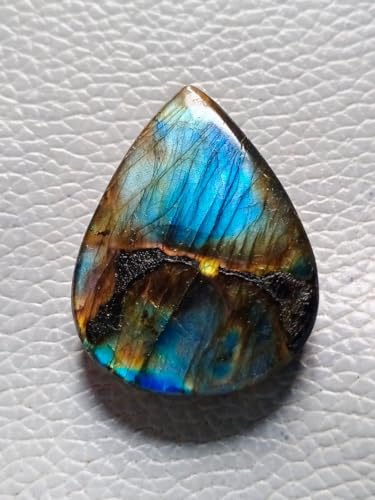 Cabochon labradorite violette véritable de qualité supérieure en forme de poire 32 mm