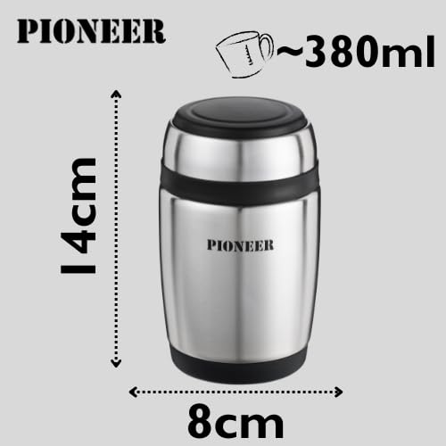 Tazza termoisolante con cucchiaio, acciaio inox, 580 ml, Pioneer