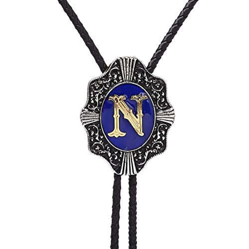 Bolo cravate pour homme avec lettre bleue pour accessoiriser un costume de mariage
