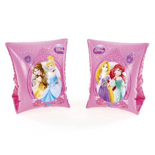 Bestway, Boia De Braço Infantil Princesas com Válvulas de Segurança 100% PVC, Rosa