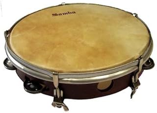 Pandereta Ã˜40.6 cm parche piel, madera, sencilla