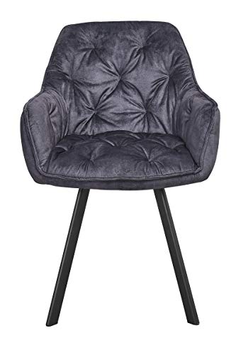 SalesFever Carla Esszimmerstühle 2er Set, Metall, Samt, Schwarz, 84x58x62 cm Cover