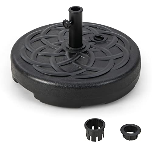 Tangkula Fillable Umbrella Base Stand, Water & Sand Filled 102 lbs Heavy Duty Patio Umbrella Weight Stand, for 1.5-1.9 inch Umbrella Pole, 22 Inches Round Outdoor Umbrella Base for 10 ft Umbrella