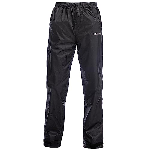 Men's Rain Pants Waterproof Over Pants Windproof Lightweight Hiking Pants Work Rain Outdoor for Golf, Fishing(Black,X-Large)