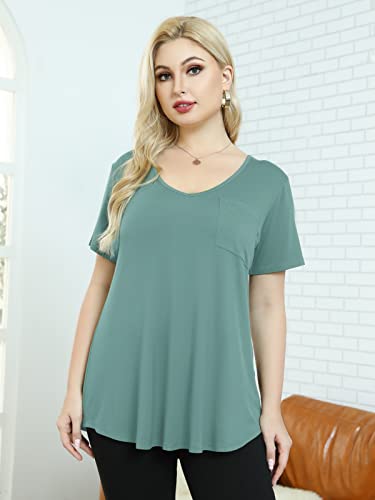 Image of BELAROI Women Plus Size Tops V-Neck Tunics Shirts