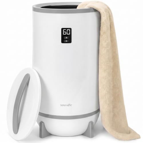 Image of SereneLife Towel Heater for Bathroom & Spa | Portable Large Bucket Style Towel Warmer with Timer | 21L Luxury Electric Heater for Oversized Towels, Robes & Blankets | Auto Shut-Off | Fragrance Discs