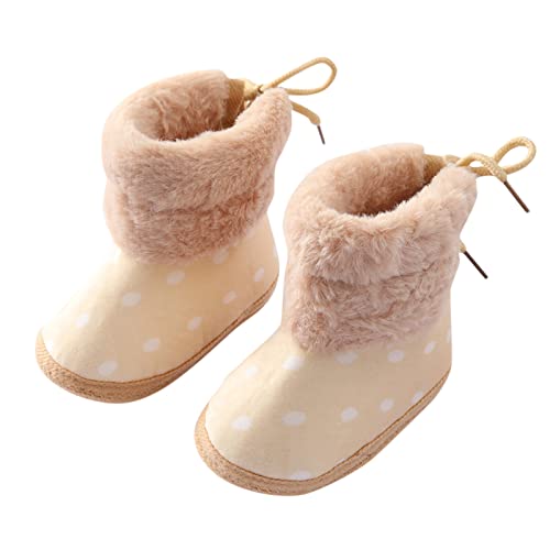 Baby Girls Snow Boots Fleece Warm Winter Faux 𝐅𝐮𝐫 Booties Anti Slip Rubber Hard Sole Infant Newborn Crib Shoes2
