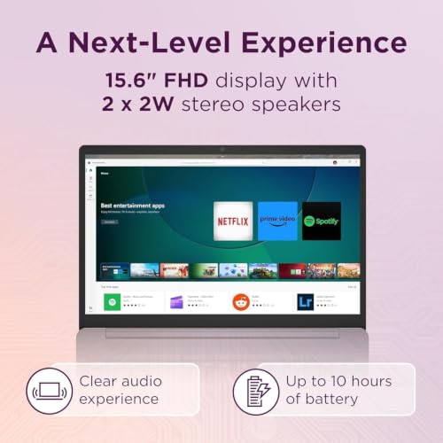 Image of Lenovo IdeaPad 3i Slim Chromebook (15.6 inch FHD, 4GB RAM, 64GB eMMC + 64GB SD Card, Intel Celeron N4500) for Home, Students & Everyday Use, Anti-Glare, 10-Hr Long Battery Life, Chrome OS (Renewed)