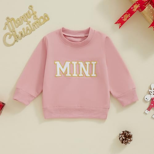 Mommy and Me Letter Bow Print Pullover Tops Mama and Mini Family Matching Outfits Fall Sweatshirt Clothes2