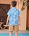 SEAOYOZO Boy's Hawaiian Shirt Short Sleeve Casual Button Down Beach Aloha Shirt Kids Summer Luau Hawaii Shirts 5–14 Years Chasing Waves Blue L