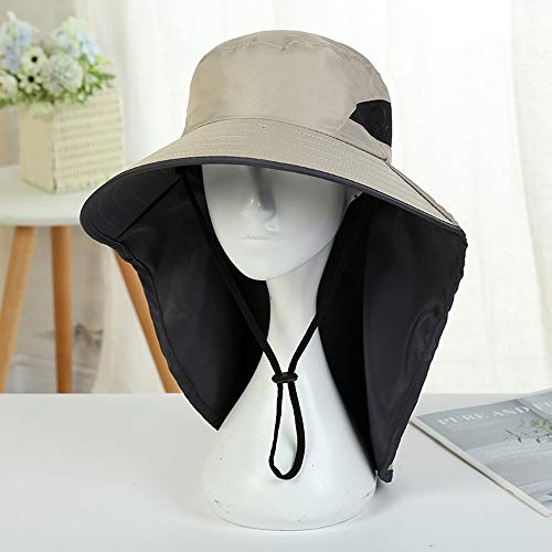 DECDEAL Chapéu de proteção UV Chapéu de caminhada com malha removível capa pescoço aba capa de pesca