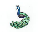 Peacock - Facing Left - Peafowl Bird - Iron on Applique Embroidered Patch