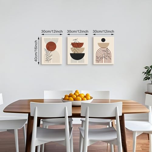Triptyque Boho Beige 30x40 cm Cadre Bois – FajerminArt