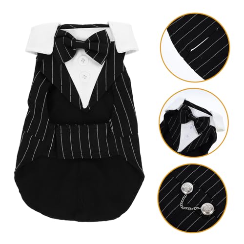 Traje Formal para Perro con Corbatín y Botones Decorativos miniatura 5