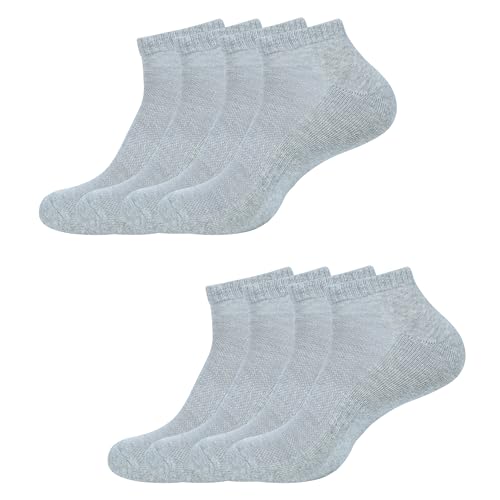 Image of Womens Cushioned Ankle Socks, Low Cut Breathable Casual Super Soft, Multi Color Options Size 4-7, 6-9 (US, Numeric, 4, 7, Regular, Regular, 4, Grey)