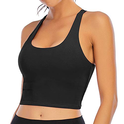 Youloveit Sports Bras for Women Padded Longline Yoga Cami Crop Tank Tops with Built-in Bra2
