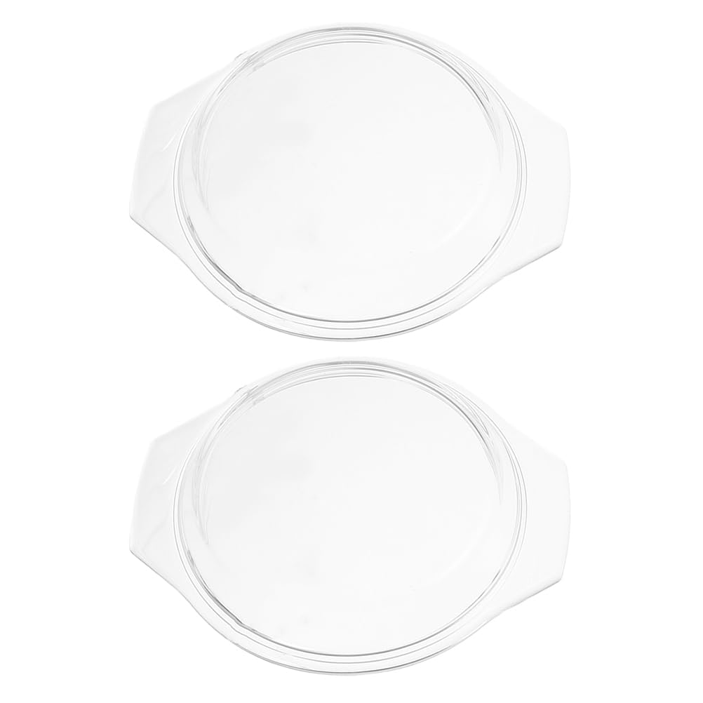 POPETPOP Cubierta De Salpicaduras Para Microondas De Cristal 8.11X7 Pulgadas Protector De Alimentos Resistente Al Calor Para Vapor Cocción Segura En Horno Y Microondas Transparente
