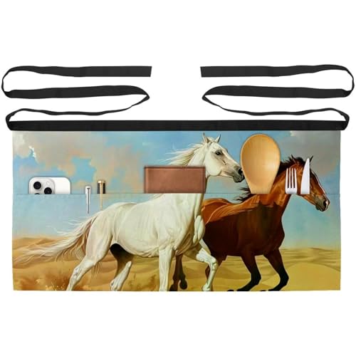 Demi-tablier de nettoyage pour la maison avec poches de rangement