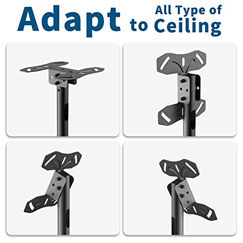 Tv Ceiling Mount Adjustable Bracket,Tv Wall Mount Bracket Fits 32-65 Inch Lcd Led 4K Tvs, Flat Screen Display, Adjustable Height Telescoping Tilt And Swivel, Up To 150Lbs, Vesa 800X300Mm, Black #TOP5