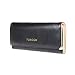 FUNOC Synthetic Leather Women Wallet Purse Credit Card Clutch holder Case (Black)