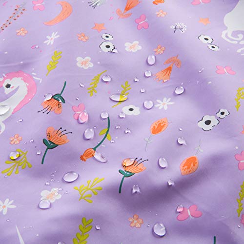 Image of MGEOY Girls Rain Jacket Lightweight Waterproof Hooded Cotton Lined Raincoat Windbreaker for Kids Size 4-12 Years