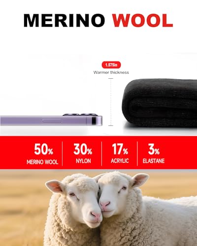 Merino Wool Thermal Socks for Men Women, Cushioned Performance Sport Socks for Hiking,Cycling,Work,Ski 3 Pairs3