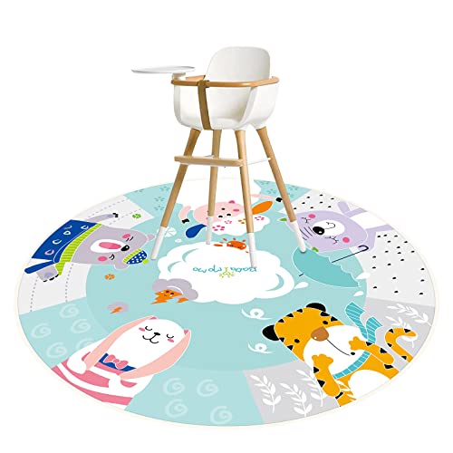 Image of Splat Mat Waterproof Washable 43.3″, Anti Slip with Splash Mat for Art Crafts Under High Chair, Reusable Spill Mat for Floor Protector