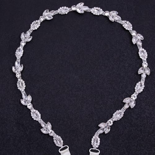 Bridal Belt Crystal Wedding Belt Thin Bride Belt Rhinestone Sash Belt,Crystal Sash for Wedding Dress Bridesmaid Flower Gril2