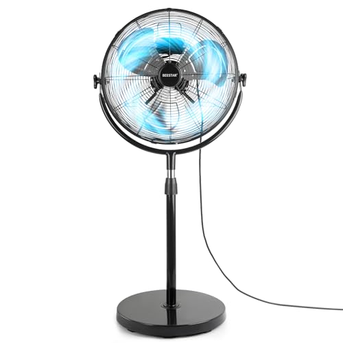 BEESTAR 18 Inch Heavy Duty High Velocity Pedestal Fan,Industrial Standing Fan with Adjustable Height...