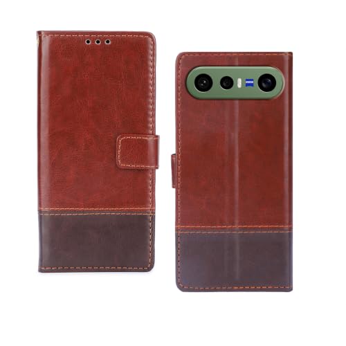 Image of amazon basics Vivo X300FE 5G Flip Cover | Card Pockets Wallet & Stand | Flip Cover for Vivo X300FE 5G (Tan and Coffee)