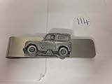 Handgefertigt in Sheffield Geldklammer aus Edelstahl mit Einem Zinn-Effekt, Emblem 3D Land Rover Serie Dimensions 165.5 (3) cm WB réf114