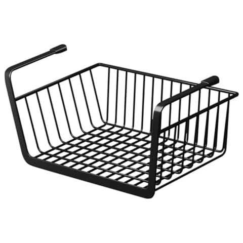 KITANDOVE Storage Basket Wire Hanging Baskets Kitchen Storage Holder Pantry Organization and Storage Pantry Organizer Shelf Cabinet Hanging Basket Locker Shelf Wire Basket Carbon Steel Black Cover