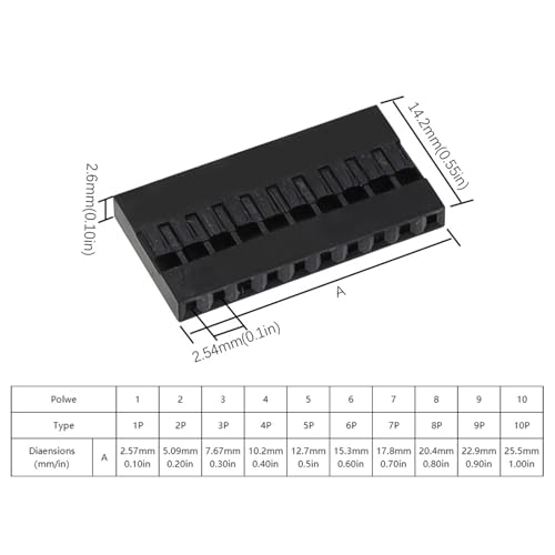 Carcasa de plástico de 2,54 mm conector único 7P para bloques de terminales 2