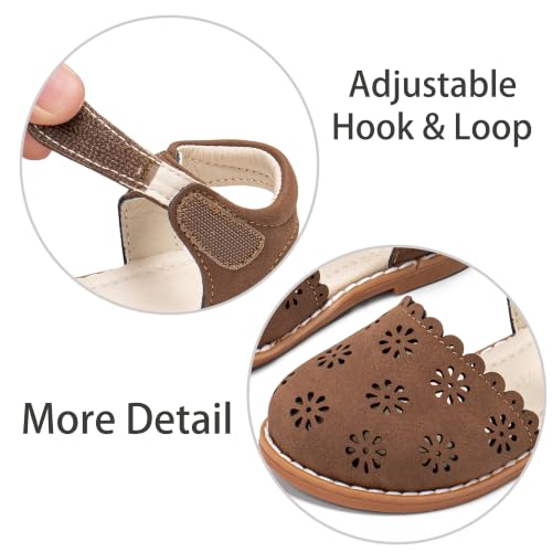 Image of ESTINE Toddler Girls Little Kids Close Toe Sandals - Flower Girl Dress Flats Summer Shoes