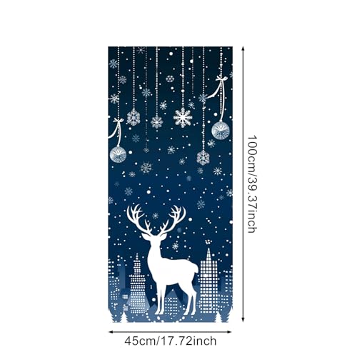 Vinilo decorativo ventana invierno ciervo blanco 39.3x17.7 in miniatura 3