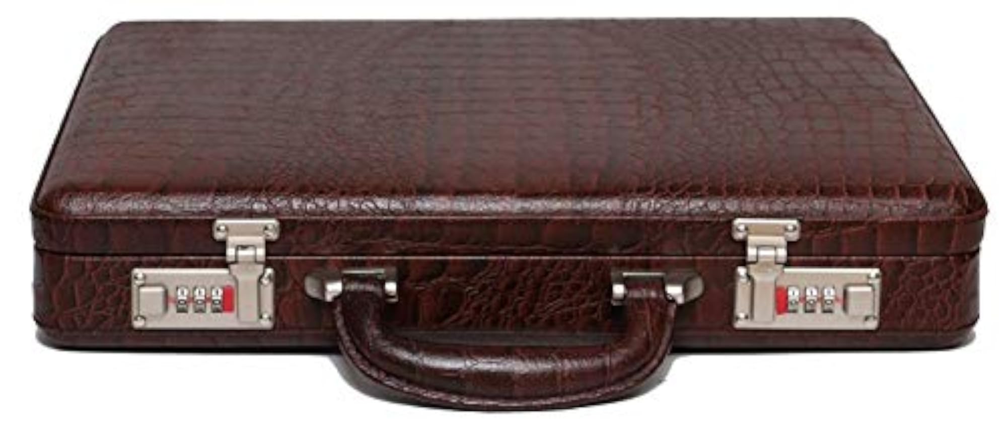 Croc Brown Leather Briefcase for Office Use