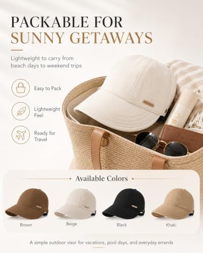 Women's Wide Brim Sun Visor Hat UPF 50+ Adjustable Ponytail Cap for Summer — view 6